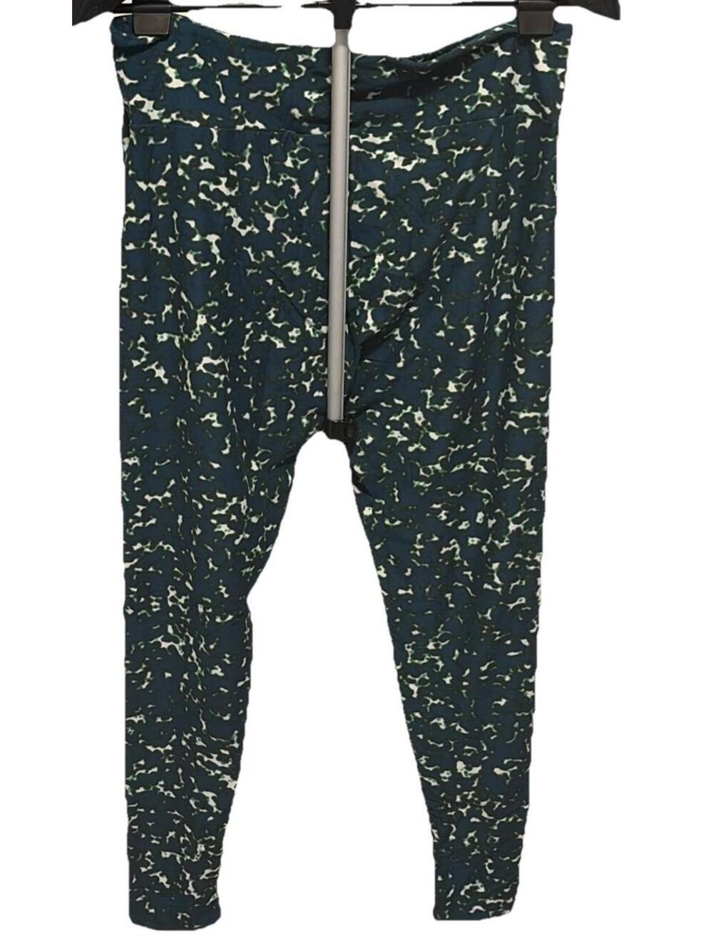 NWT LuLaRoe Halloween Batik Dye Pattern in Teal & Green Leggings Size TC 12-18 - Picture 3 of 6